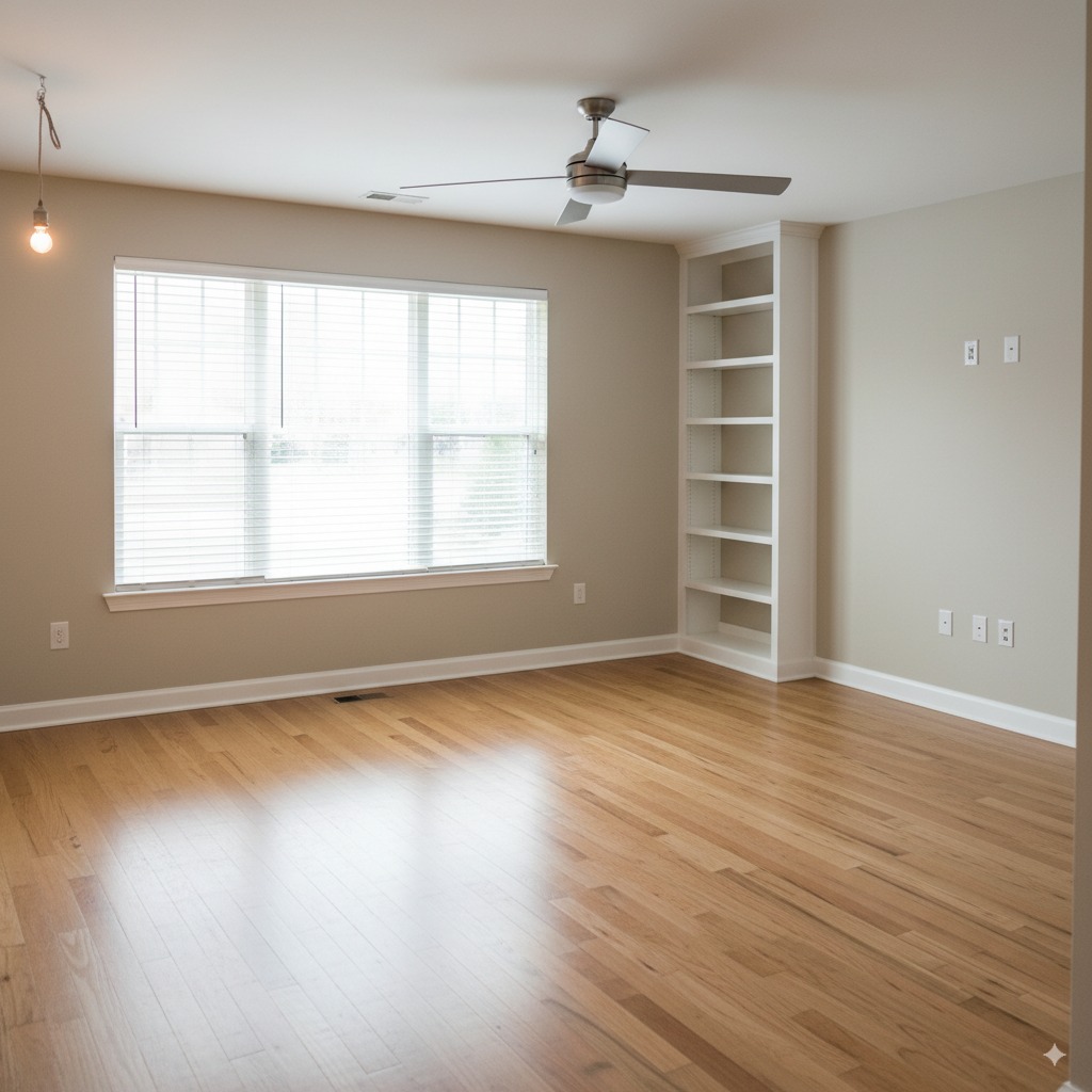 Living room before AI staging